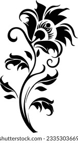 Silhouette flower vectors and white background