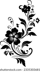 Silhouette flower vectors and white background