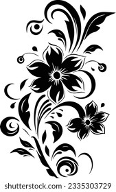 Silhouette flower vectors and white background