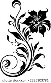 Silhouette flower vectors and white background