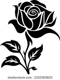 Vectores de flores de silueta y fondo blanco