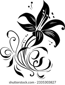 Silhouette flower vectors and white background