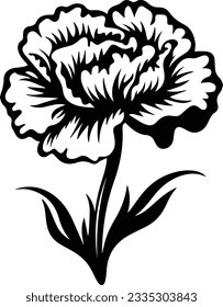 Silhouette flower vectors and white background