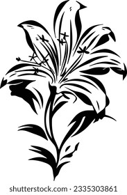 Silhouette-Blumenvektoren, weißer Hintergrund