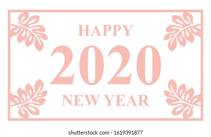Silhouette Of Flowers & 2020 With White Background
