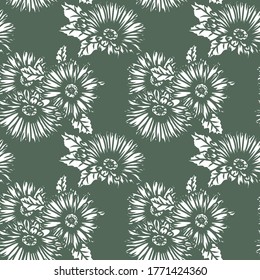 Silhouette of flowers. Floral background.