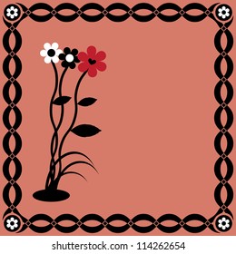 silhouette of the flowers in the frame