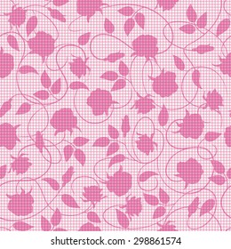  Silhouette of flowers and leave, continuous background.