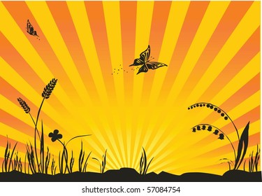 Silhouette Flowers vector