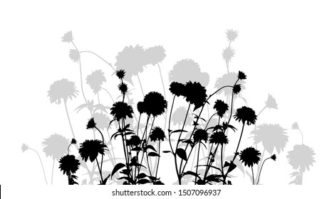 Silhouette of flowers. Vector illustration