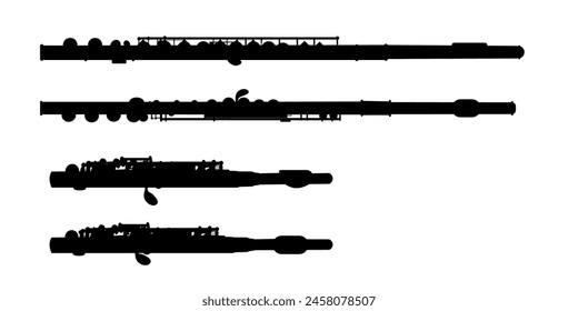 silhouette of a flute	 - vector illstration