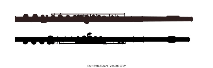 silhouette of a flute  - vector illustration 