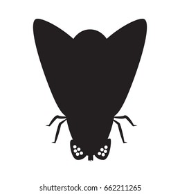 Silhouette of a fly. Insect, gnat. Vector illustration. On a white background 