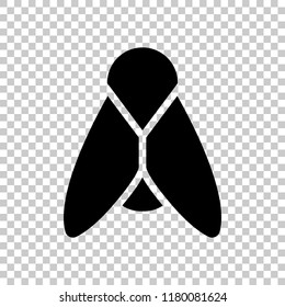 Silhouette of fly. Insect, nature icon. On transparent background.