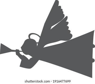 The silhouette of the flying angel.