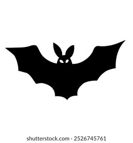 Silhouette of flying bats  halloween vector illustration on white background.