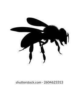 silhouette of a flying bee - vector illustration