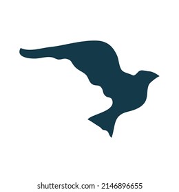silhouette flying bird icon isolated