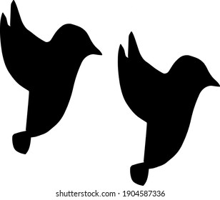 silhouette of flying birds in nature