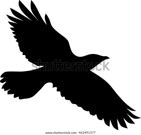 flying crow outline template