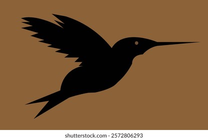 Silhouette Flying Crow Design with Black Colour