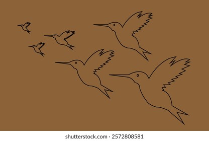 Silhouette Flying Crows Design with Black Colour