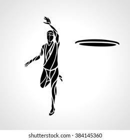 Silhouette of flying disc player 
