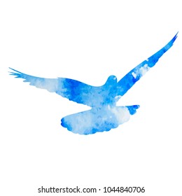 Silhouette Of A Flying Dove