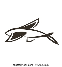 silhouette of flying fish vector graphic design