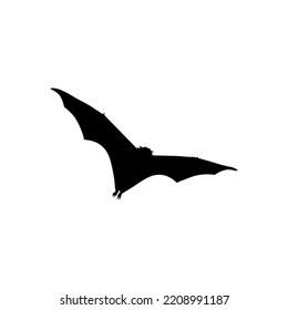 Silhouette of the Flying Fox or Bat for Art Illustration, Icon, Symbol, Pictogram, Logo, Website, or Graphic Design Element. Vector Illustration