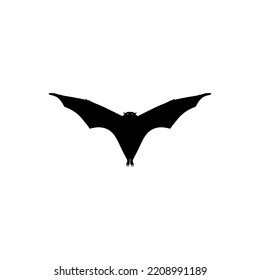 Silhouette of the Flying Fox or Bat for Art Illustration, Icon, Symbol, Pictogram, Logo, Website, or Graphic Design Element. Vector Illustration