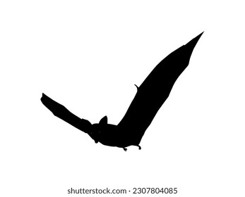 Silhouette of the Flying Fox or Bat for Art Illustration, Icon, Symbol, Pictogram, Logo, Website, or Graphic Design Element. Vector Illustration