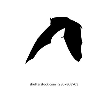 Silhouette of the Flying Fox or Bat for Art Illustration, Icon, Symbol, Pictogram, Logo, Website, or Graphic Design Element. Vector Illustration