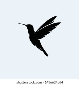 Silhouette Flying hummingbirds vector illustration. Colibri corporate logo