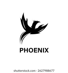 silhueta do design do logotipo da phoenix voadora. ilustração do logotipo da phoenix