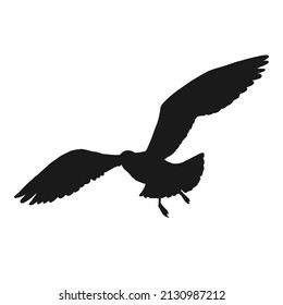 Silhouette of flying seagulls. Hand drawn illustration converted to vector.