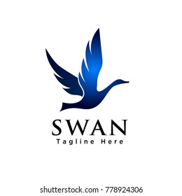 silhouette Flying swan logo