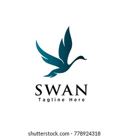 silhouette Flying swan logo