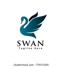 silhouette flying swan logo