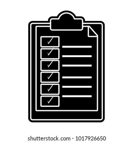 silhouette folder with document paper and check list