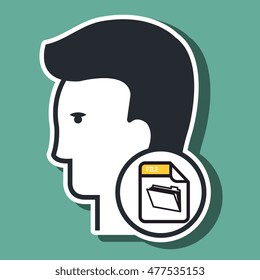 silhouette folder files icon
