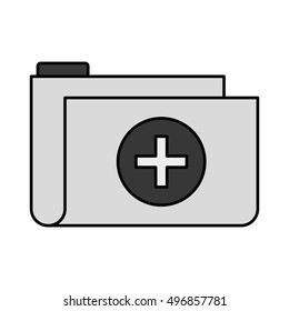 silhouette folder medical with shape cross