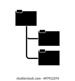 silhouette folders organized in line