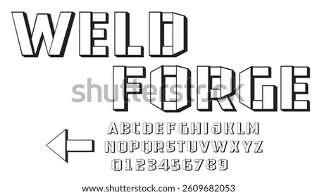Silhouette font effect with a metal sheet patchwork style