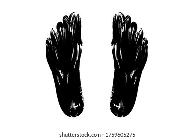 silhouette of foot on a white background isolate. eps10 vector illustration. hand drawing