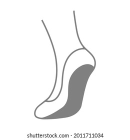 silhouette of the foot. Simple vector illustration. Flat style