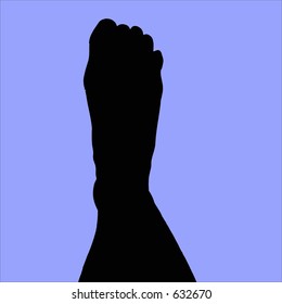 Silhouette of a foot. Two layers