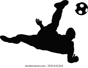 Silhouette of Football Player on White Background. Vector Illustration.