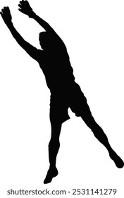 Silhouette of Football Player on White Background. Vector Illustration.