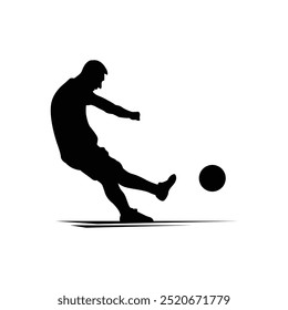 silhouette of a football player taking a free kick